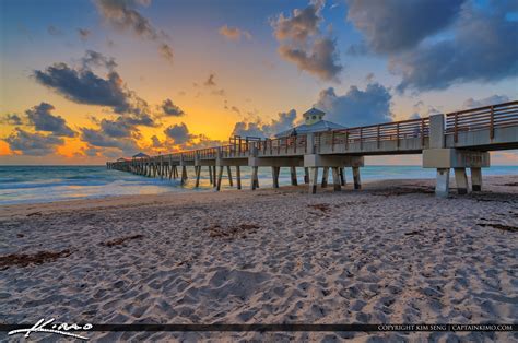 Juno Beach Pier Sunrise Cool Morning Hdr Photography By Captain Kimo