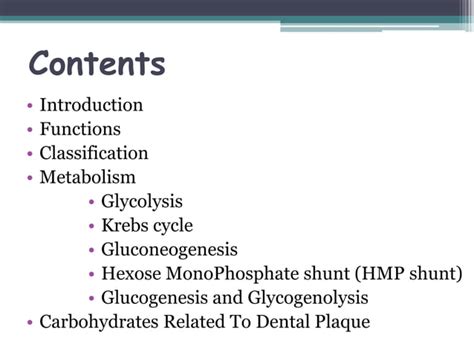 Carbohydrates And Glycolytic Pathway Periodontics