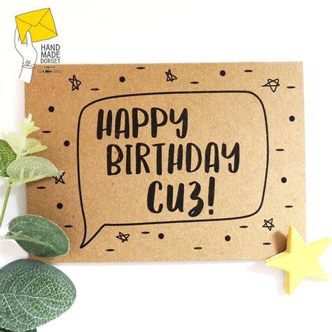 Cuz Birthday Cardcard For Cuz Birthday Card For Cousincos Etsy Ireland