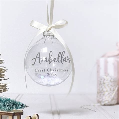 Personalised Babys 1st Christmas Bauble By Honest Paper Co