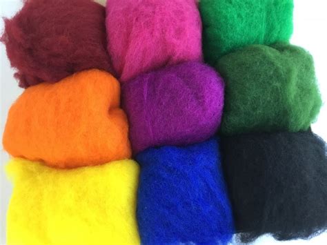 Carded Wool Set Large Intense Colored Wool Batt Set 9 Etsy New Zealand