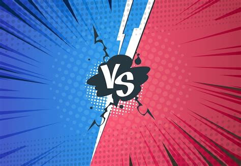 Premium Vector Versus Comics Background Superhero Pop Art Battle