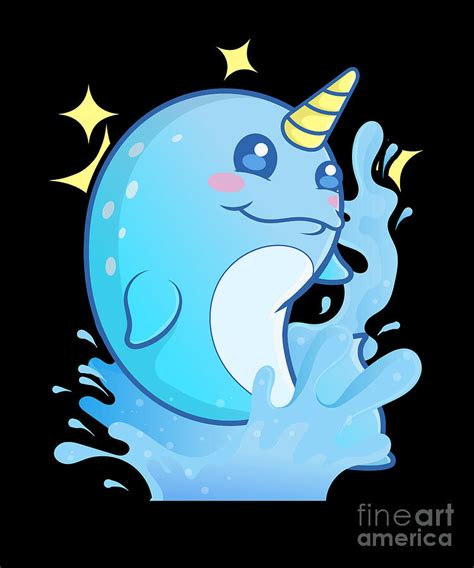 Adorable Narwhal The Unicorn Of The Sea Digital Art By The Perfect