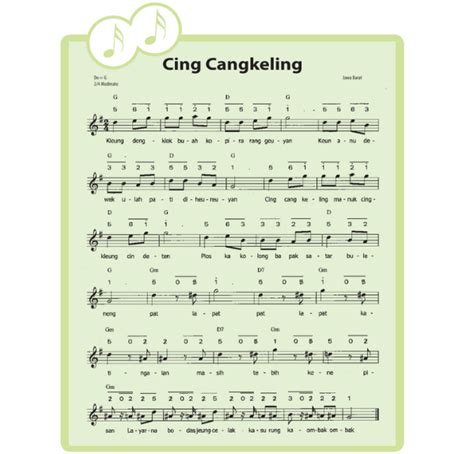 Beberapa contoh lagu yang berasal dari jawa adalah lagu suwe ora jamu dan lir ilir. Tangga Nada Cingcangkeling - IlmuSosial.id
