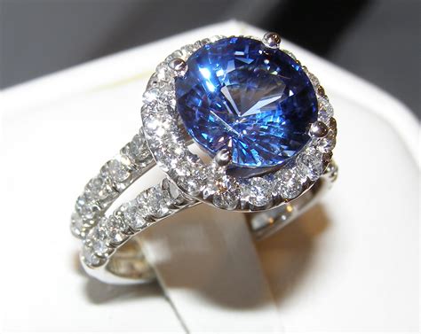 Gia Certified Top Ceylon Blue Sapphire Diamond Ring 14kwg 696 Ctw