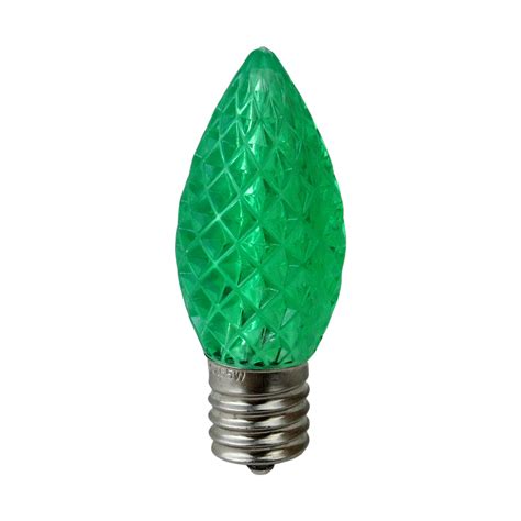 Pack Of 25 Faceted Led C9 Green Christmas Replacement Bulbs