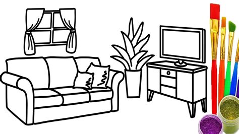 Living Room Line Drawing At Getdrawings Free Download
