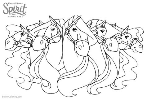Spirit riding free is an animated series about the adventures of a wild mustang named spirit, about freedom, love between animals and true friendship. Coloring Pages of Spirit Riding Free Horses - Free ...