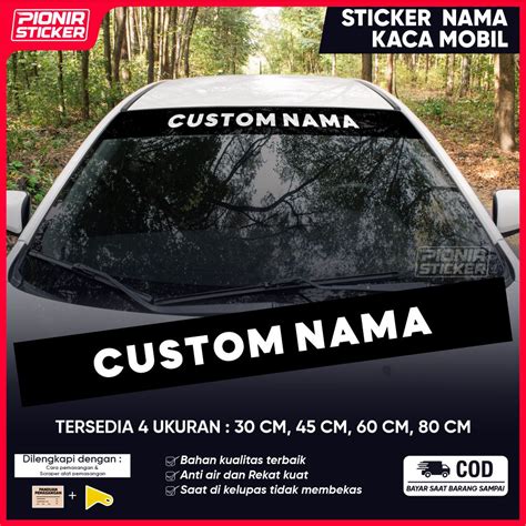 Jual Stiker Kaca Mobil Nama Custom Cutting Sticker Body Dan Kaca Mobil Nama Custom Shopee