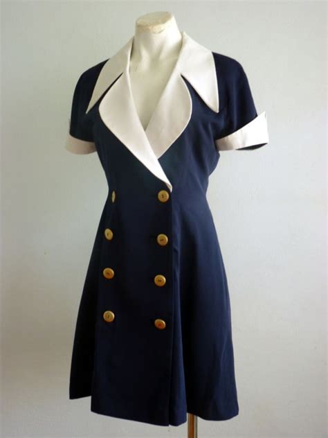 1950s Nautical Dress Nautical Dress Dresses Navy And White