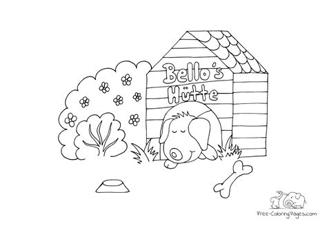 Dog Kennel Colouring Pages Sketch Coloring Page