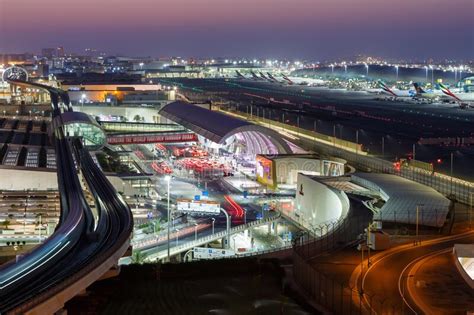 Airplanes Dubai Airport In The United Arab Emirates Editorial Image