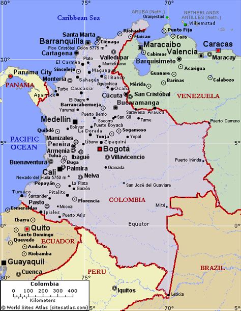 Colombie Carte Et Image Satellite