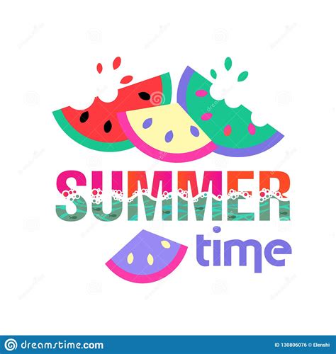 Summer Time Logo Or Summer Slogan Watermelons And The Sea Postcard