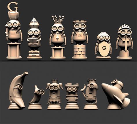 Minion Chess Despicable Me Stl 3d Model 3d Printable Cgtrader