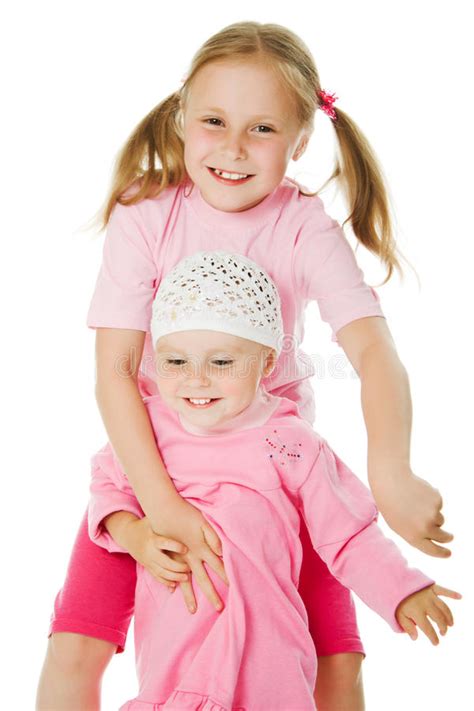Big Sister, Little Sister Hugging Stock Image - Image of baby, people ...