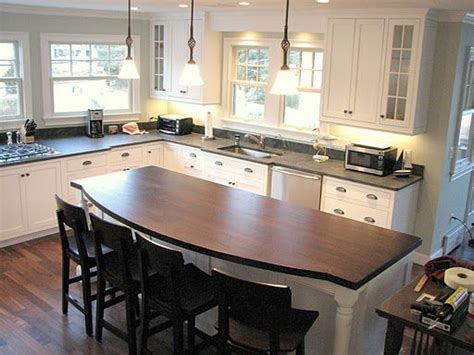 Portable kitchen island with seating for 4 | for the home. Cape and Islands Kitchen Cabinets | Curved kitchen island ...
