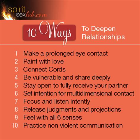 10 Ways To Deepen A Connection Relationship