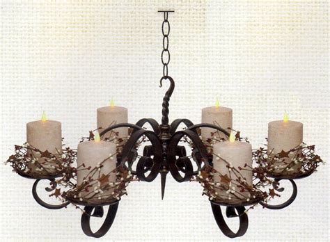 Candle Chandeliers Industrial Vintage Pillar Candle Round Chandelier