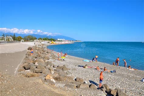 Beach In Sochi Russia Editorial Photography Image Of Summer 96945362