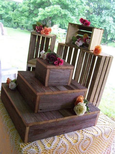 Rustic Cupcake Stand W Wooden Crates Bundle Rustic