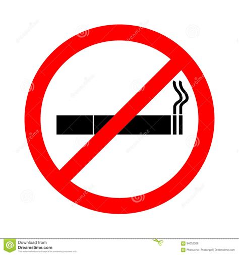No Smoking Sign On White Background No Smoking Sign