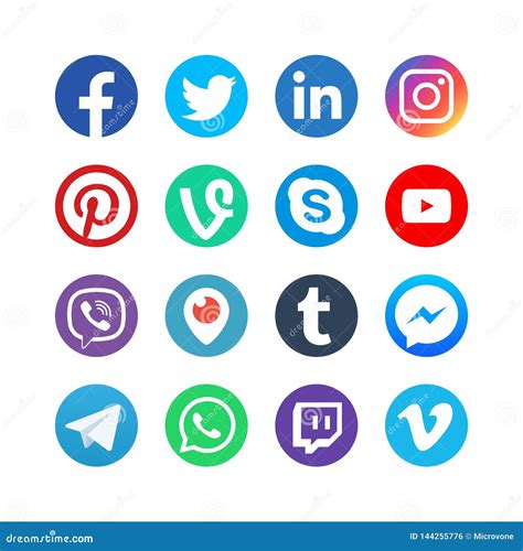 Social Media Icons Inspired By Facebook Instagram And Twitter