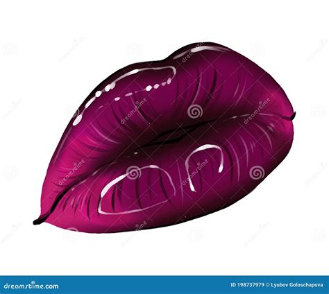 hand drawn parted lips in dark purple color vampire vector parted lips dark lip color sparkle