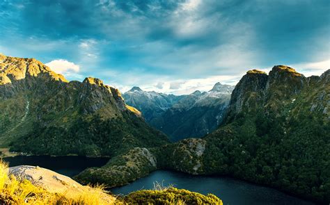 New Zealand Fiordland National Park Mountains Lake Wallpaper HD Nature K Wallpapers Images