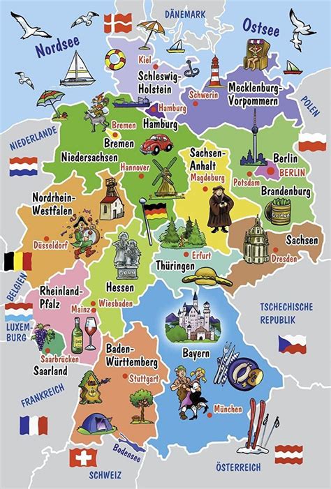 Tourist Map Of Germany Tourist Attractions And Monuments Of Germany