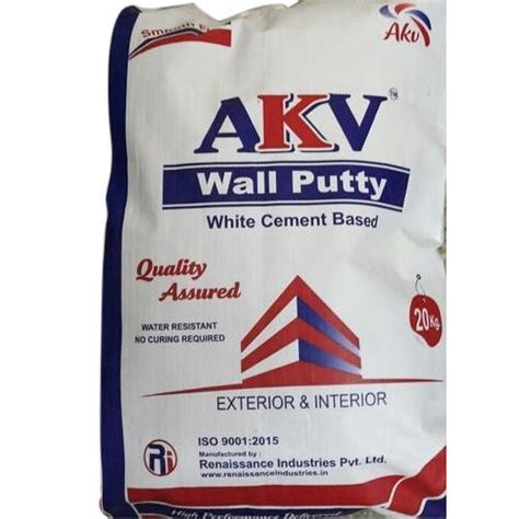Akv White Wall Putty Powderpacking Size 20 Kg Rs 400 Bag
