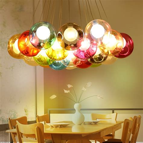 Modern Creative Design Colorful Glass Ball Led Pendant Lights For For