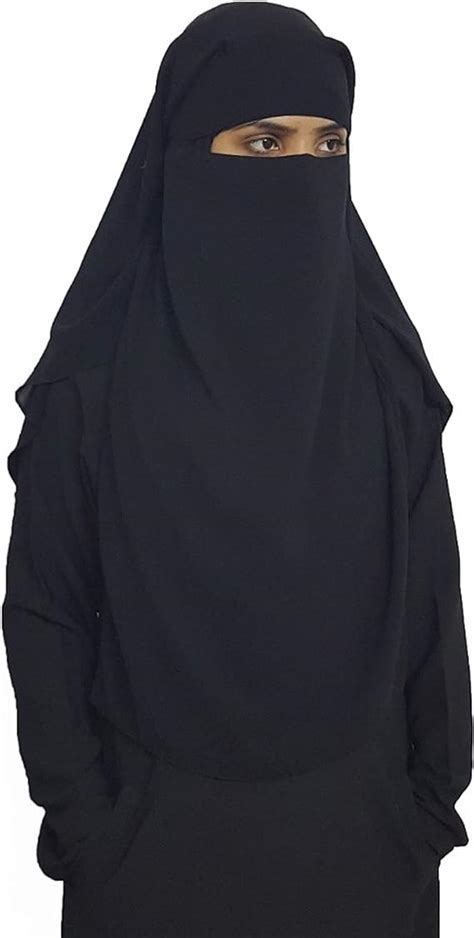 niqab hijab voile de tête avec double khimar pour femme musulmane pudique et Élégante vêtement à