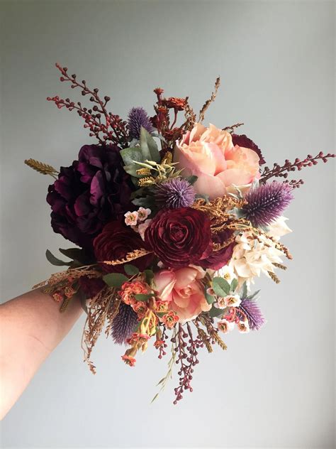 fall wedding bouquet silk wedding bouquet rustic bridal etsy rustic bridal bouquets silk