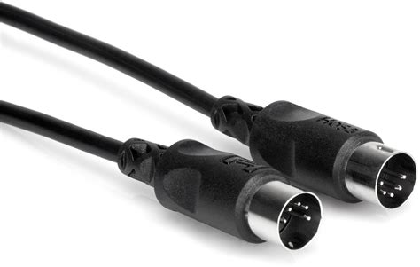 Black Midi Cable 5 Pin Din Male To 5 Pin Din Male 1 Foot