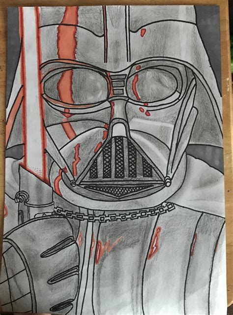 My Third Drawing Darth Vader Drawn With Pencil And Sharpies I Hope