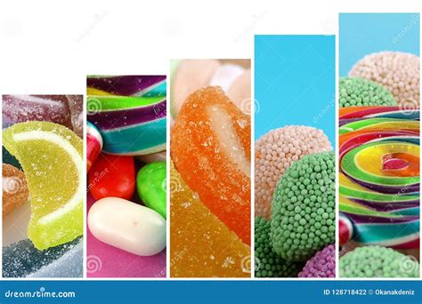 Candy Sweet Lolly Sugary Collage Stock Photo Image Of Round
