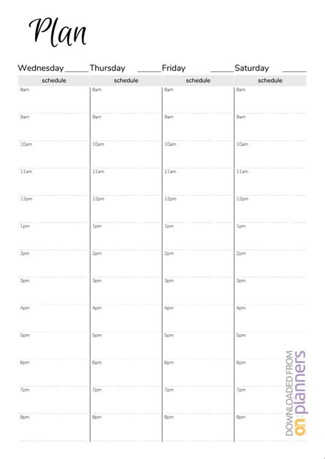 pin by printableproductivity on printable planners in 2020 hourly
