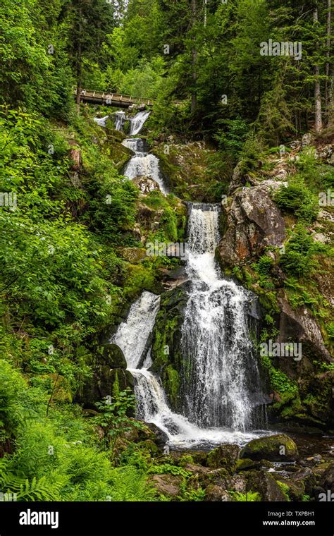 The Waterfall Cascade Of Triberg In The Black Forest Germany Stock