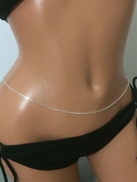 925 Sterling Silver Belly Chain Waist Chain 0 60 Forse Etsy