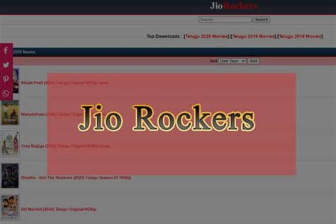 The homepage of the website looks like the below image. Jio Rockers - Download Tamil, Telugu Movies From ...