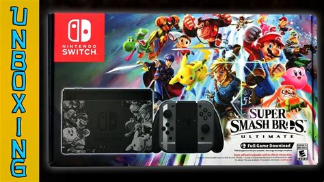 Unboxing Nintendo Switch Super Smash Bros Ultimate Bundle 2018 Youtube
