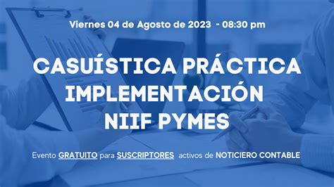 Casuística Práctica Implementación Niif Pymes Noticiero Contable