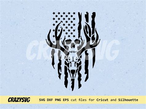 Deer Flag American Svg Deer Cut File Cricut Vector Png Deer Head