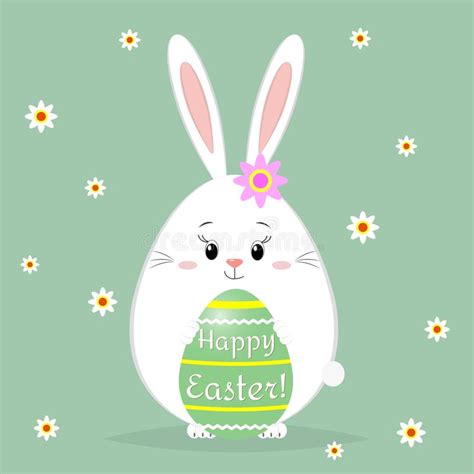 easter bunny ears green ribbon and easter eggs congratulations happy easter stock vector
