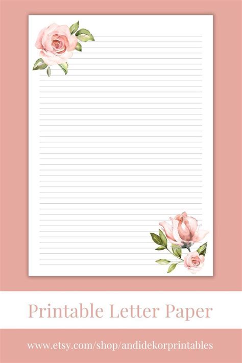 Letter Writing Paper Letter Size Paper Pretty Letters Floral