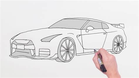 The line defines where the foreground (front bumper) is and separates drawing cars is a lot of fun especially when you begin designing some imaginary ones, so don't stop now—keep going and have fun! How to Draw Nissan GTR Sports Luxury Car - Easy Drawing ...