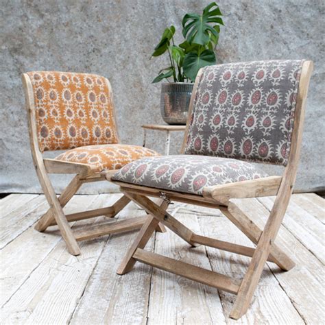 Upholstered Folding Mango Wood Chair By The Forest And Co