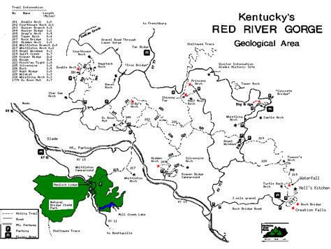 Red River Gorge Hiking Trail Map Toursmaps Com