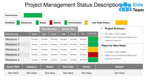 Project Management Status Description Powerpoint Slide Rules Youtube